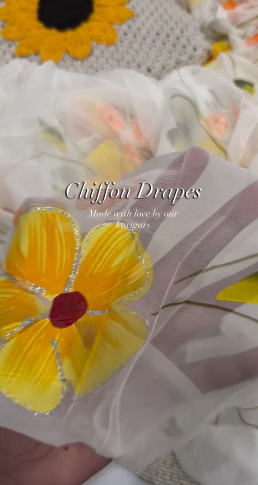 Hand Brushed Pure Chiffon Saree
